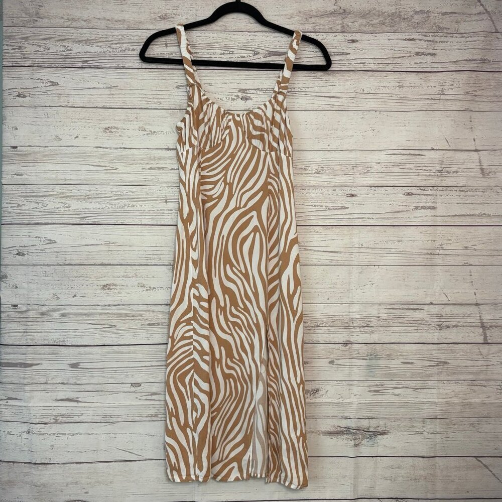 Forever 21 Tan White Summer‎ Dress Size Small